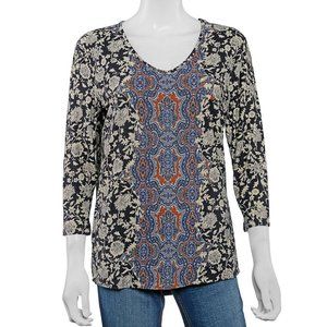 ALKAMY Black, Blue, Multi Color Floral Damask szM